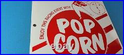 Vintage Mr Dee-lish Popcorn Porcelain Metal Gas Service Pump General Store Sign