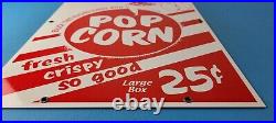 Vintage Mr Dee-lish Popcorn Porcelain Metal Gas Service Pump General Store Sign