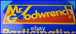 Vintage Mr Goodwrench Porcelain Gas Automobiles Trucks Gm Dealer Pump Plate Sign