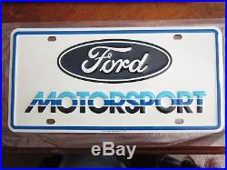 Vintage NOS! FORD MOTORSPORT plate 1986 Scioto signs Shelby Cobra Mustang