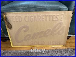 Vintage NOS Original Camel Cigarette Embossed Advertising Sign Country Store Vintage NOS Original Camel Cigarette Embossed Advertising Sign Country Store