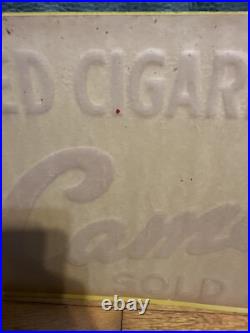 Vintage NOS Original Camel Cigarette Embossed Advertising Sign Country Store Vintage NOS Original Camel Cigarette Embossed Advertising Sign Country Store