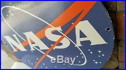 Vintage Nasa Porcelain Stars Planet Stars Meatball Old Aviation Aeronautics Sign