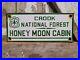 Vintage-National-Forest-Porcelain-Sign-Crook-Honey-Moon-Cabin-Camping-Park-Rangr-01-jddg