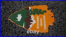 Vintage National Park Service Forest Porcelain Entrance Us Sign Ranger Rare