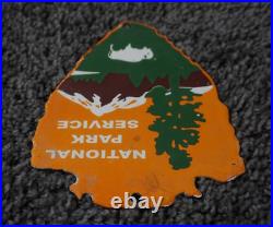 Vintage National Park Service Forest Porcelain Entrance Us Sign Ranger Rare