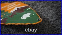 Vintage National Park Service Forest Porcelain Entrance Us Sign Ranger Rare