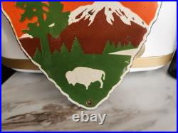 Vintage National Park Service Porcelain Sign Camping Hunting US Forestry Service