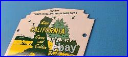 Vintage National Park Sign Yosemite California Gas Pump Porcelain Sign