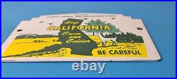 Vintage National Park Sign Yosemite California Gas Pump Porcelain Sign