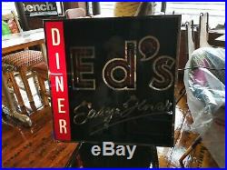 Vintage Neon Light Up Illuminated Sign retro Eds Diner