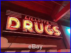 Vintage Neon Sign, Drugstore, Oil & Gas, Man Cave, Porcelain, Pharmacy