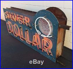 Vintage Neon Sign, Silver Dollar Saloon, 1930s, Original ALVARADO, CALIF