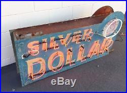 Vintage Neon Sign, Silver Dollar Saloon, 1930s, Original ALVARADO, CALIF