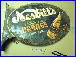 Vintage Nesbitt's flange sign 18 X 13 BARN FIND 1950'S