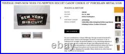 Vintage New York Biscuit Company Fig Newton Porcelain Metal Candy Gas Oil Sign