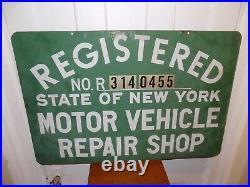 Vintage New York Motor Vehicle Repair Shop R 3140455 Double Sided Sign