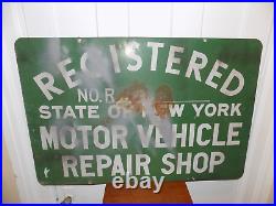 Vintage New York Motor Vehicle Repair Shop R 3140455 Double Sided Sign