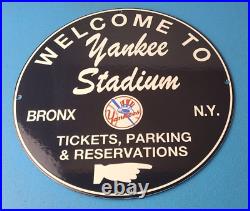 Vintage New York Yankees Sign MLB Baseball Stadium Porcelain Gas Pump Sign