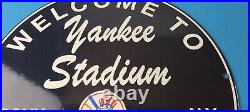 Vintage New York Yankees Sign MLB Baseball Stadium Porcelain Gas Pump Sign