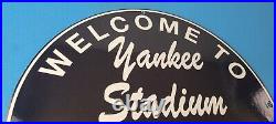 Vintage New York Yankees Sign MLB Baseball Stadium Porcelain Gas Pump Sign