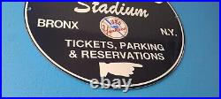 Vintage New York Yankees Sign MLB Baseball Stadium Porcelain Gas Pump Sign