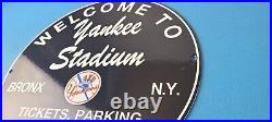 Vintage New York Yankees Sign MLB Baseball Stadium Porcelain Gas Pump Sign