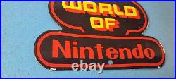 Vintage Nintendo Porcelain Sign Arcrade Video Game Mario Gas Pump Sign