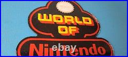 Vintage Nintendo Video Game Sign Mario Gaming System Porcelain Gas Pump Sign