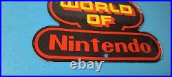 Vintage Nintendo Video Game Sign Mario Gaming System Porcelain Gas Pump Sign