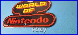 Vintage Nintendo Video Game Sign Mario Gaming System Porcelain Gas Pump Sign