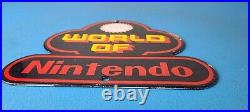 Vintage Nintendo Video Game Sign Mario Gaming System Porcelain Gas Pump Sign