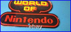 Vintage Nintendo Video Game Sign Mario Gaming System Porcelain Gas Pump Sign