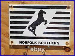 Vintage Norfolk Southern Porcelain Sign Gas Railroad Train Signage Engine Oil
