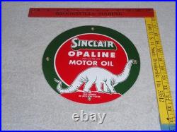 Vintage Nos Sinclair Opaline Oil +dino Dinosaur 9 Porcelain Metal Gasoline Sign