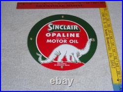 Vintage Nos Sinclair Opaline Oil +dino Dinosaur 9 Porcelain Metal Gasoline Sign
