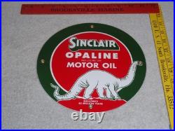 Vintage Nos Sinclair Opaline Oil +dino Dinosaur 9 Porcelain Metal Gasoline Sign