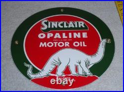 Vintage Nos Sinclair Opaline Oil +dino Dinosaur 9 Porcelain Metal Gasoline Sign