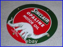 Vintage Nos Sinclair Opaline Oil +dino Dinosaur 9 Porcelain Metal Gasoline Sign