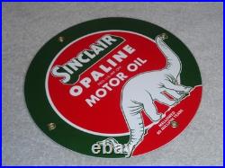 Vintage Nos Sinclair Opaline Oil +dino Dinosaur 9 Porcelain Metal Gasoline Sign