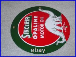 Vintage Nos Sinclair Opaline Oil +dino Dinosaur 9 Porcelain Metal Gasoline Sign