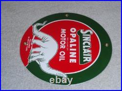 Vintage Nos Sinclair Opaline Oil +dino Dinosaur 9 Porcelain Metal Gasoline Sign