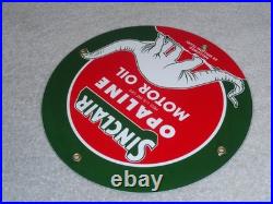 Vintage Nos Sinclair Opaline Oil +dino Dinosaur 9 Porcelain Metal Gasoline Sign