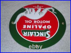 Vintage Nos Sinclair Opaline Oil +dino Dinosaur 9 Porcelain Metal Gasoline Sign