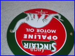 Vintage Nos Sinclair Opaline Oil +dino Dinosaur 9 Porcelain Metal Gasoline Sign