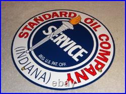 Vintage Nos Standard Oil Gasoline Service Torch Indiana 12 Porcelain Metal Sign
