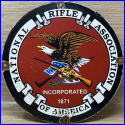 Vintage Nra Porcelain Sign National Rifle Association Gun Ak 47 9mm Glock Sig