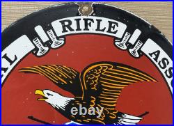 Vintage Nra Porcelain Sign National Rifle Association Gun Ak 47 9mm Glock Sig