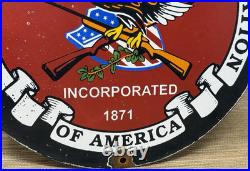 Vintage Nra Porcelain Sign National Rifle Association Gun Ak 47 9mm Glock Sig