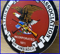 Vintage Nra Porcelain Sign National Rifle Association Gun Ak 47 9mm Glock Sig